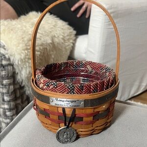 Longaberger Inaugural Basket 1997 with Red and Blue Weave